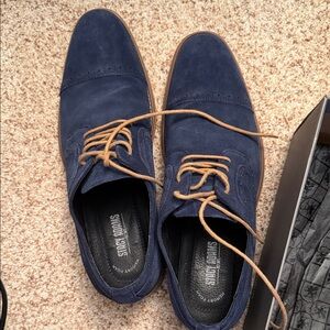 Stacy Adams Men's Navy Suede Oxfords